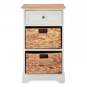 Zloop Grey Cabinet, Paulownia Wood, Water Hyacinth, Grey