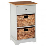 Zloop Grey Cabinet, Paulownia Wood, Water Hyacinth, Grey