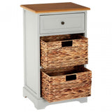 Zloop Grey Cabinet, Paulownia Wood, Water Hyacinth, Grey