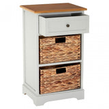 Zloop Grey Cabinet, Paulownia Wood, Water Hyacinth, Grey