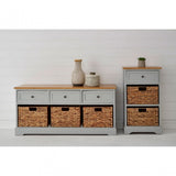 Zloop Grey Cabinet, Paulownia Wood, Water Hyacinth, Grey