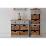 Zloop Grey Cabinet, Paulownia Wood, Water Hyacinth, Grey