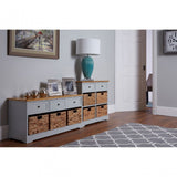 Zloop Grey Cabinet, Paulownia Wood, Water Hyacinth, Grey