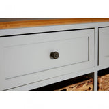 Zloop Grey Cabinet, Paulownia Wood, Water Hyacinth, Grey