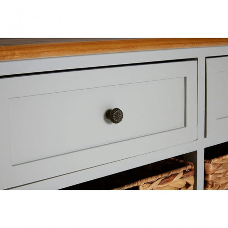 Zloop Grey Cabinet, Paulownia Wood, Water Hyacinth, Grey