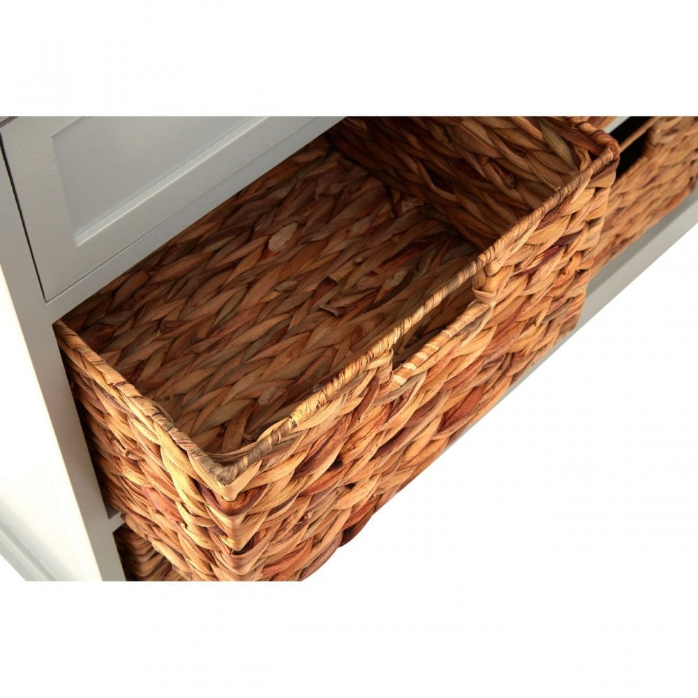 Zloop Grey Cabinet, Paulownia Wood, Water Hyacinth, Grey