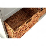 Zloop Grey Cabinet, Paulownia Wood, Water Hyacinth, Grey