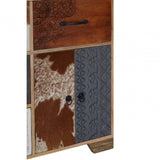 Marwar Mango Wood / Leather Tall Sideboard, Leather, Mango Wood