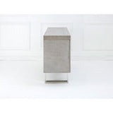 Grey Elm Wood Sideboard, Stainless Steel, Elm Wood, Grey