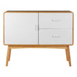 Malmo Sideboard, Wood, Oak Veneer, Oak Wood, White