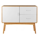 Malmo Sideboard, Wood, Oak Veneer, Oak Wood, White