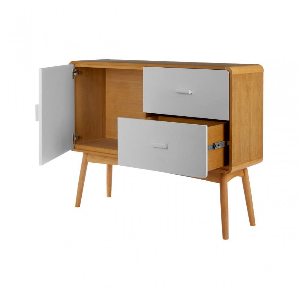 Malmo Sideboard, Wood, Oak Veneer, Oak Wood, White