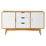 Malmo Sideboard, Wood, Oak Veneer, Oak Wood, White