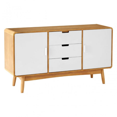 Malmo Sideboard, Wood, Oak Veneer, Oak Wood, White
