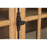 Brisbane Sideboard, Glass, Oak Wood, Brown