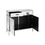 Rivet Sideboard, Mirrored Glass, Stainless Steel