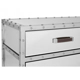 Rivet Sideboard, Mirrored Glass, Stainless Steel