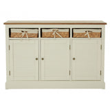 Dorset Cream Sideboard, Ash Veneer, Paulownia Veneer, Rattan, Cream