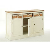Dorset Cream Sideboard, Ash Veneer, Paulownia Veneer, Rattan, Cream