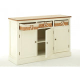 Dorset Cream Sideboard, Ash Veneer, Paulownia Veneer, Rattan, Cream