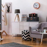 Sideboard, High Gloss, Iron with Vinyl, White