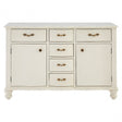 Charles 6 Drawer White Sideboard, Bayur Wood