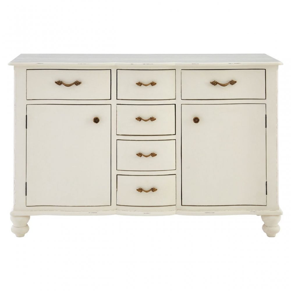 Charles 6 Drawer White Sideboard, Bayur Wood