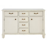 Charles 6 Drawer White Sideboard, Bayur Wood