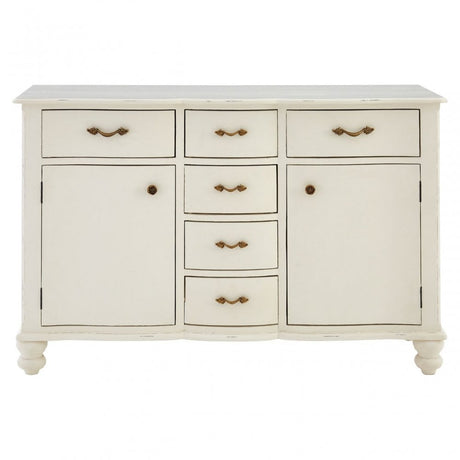 Charles 6 Drawer White Sideboard, Bayur Wood