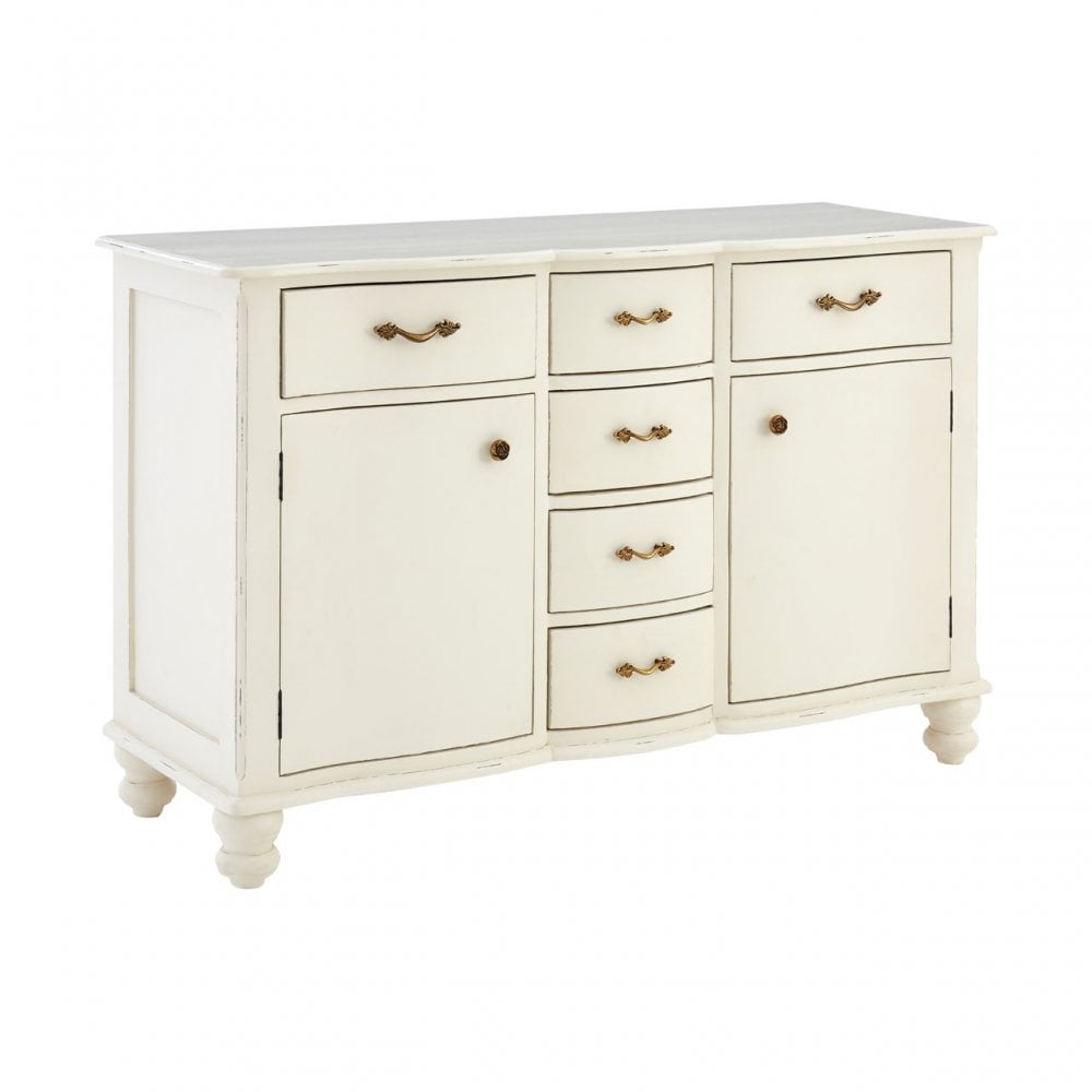 Charles 6 Drawer White Sideboard, Bayur Wood