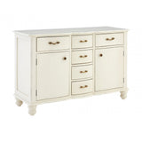 Charles 6 Drawer White Sideboard, Bayur Wood
