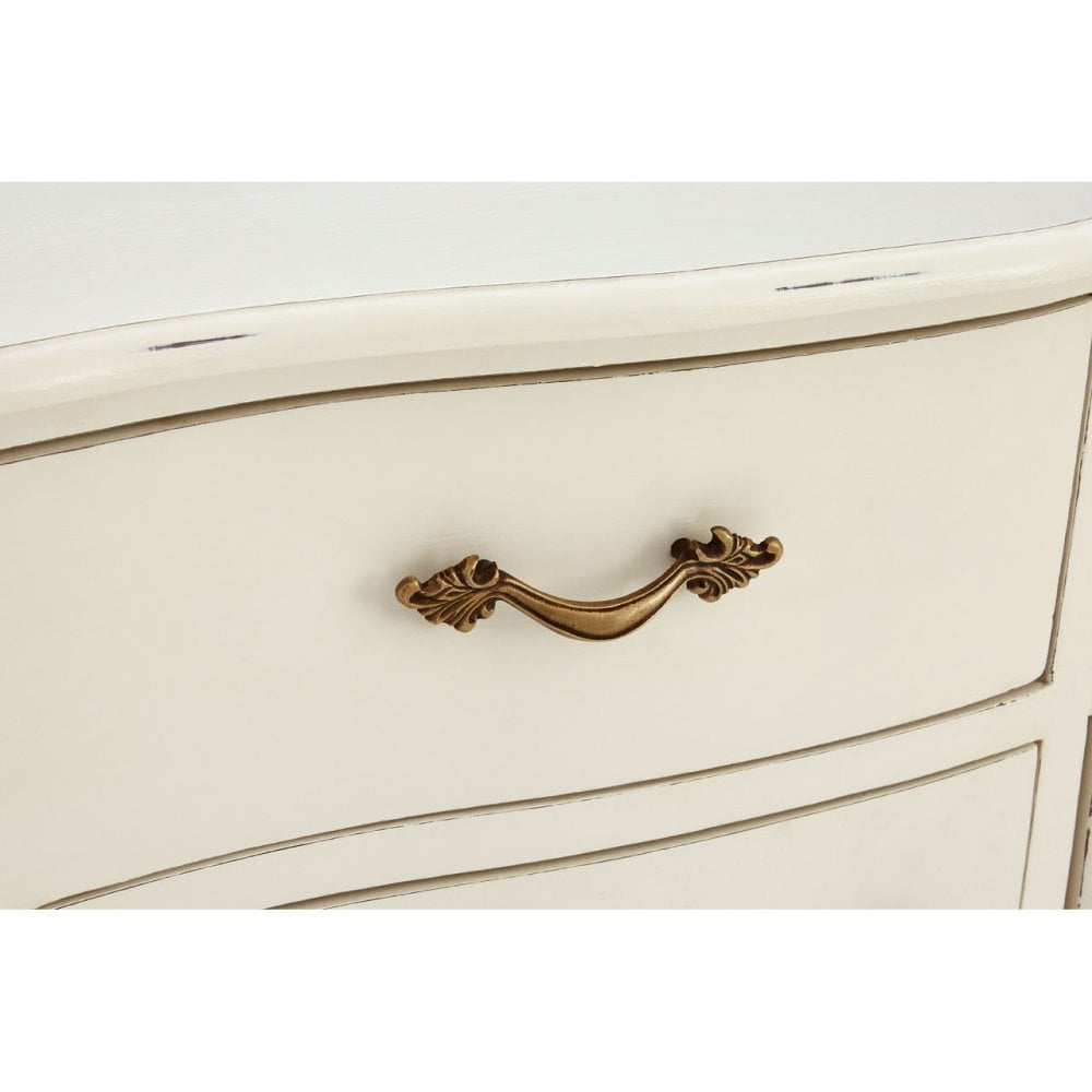 Charles 6 Drawer White Sideboard, Bayur Wood
