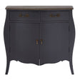 Charles 2 Door / 2 Drawer Dark Grey Side Board, Bayur Wood, Oak Veneer, Grey