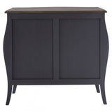 Charles 2 Door / 2 Drawer Dark Grey Side Board, Bayur Wood, Oak Veneer, Grey