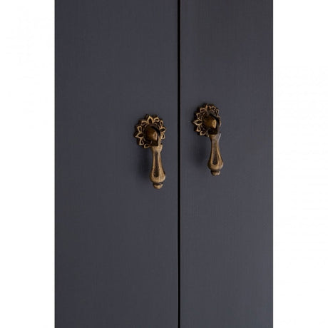 Charles 2 Door / 2 Drawer Dark Grey Side Board, Bayur Wood, Oak Veneer, Grey