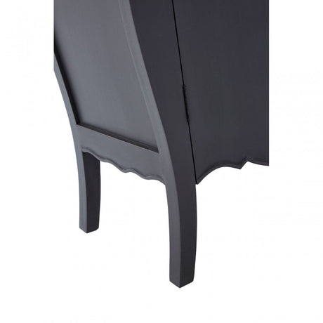 Charles 2 Door / 2 Drawer Dark Grey Side Board, Bayur Wood, Oak Veneer, Grey