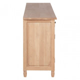 Brisbane 4 Doors / 4 Drawers Sideboard, Oak Wood, Glass, Brown