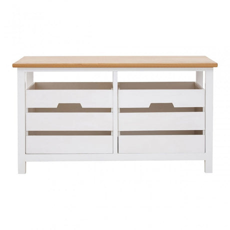 Newport 2 Drawer Bench, Paulownia Wood, Natural