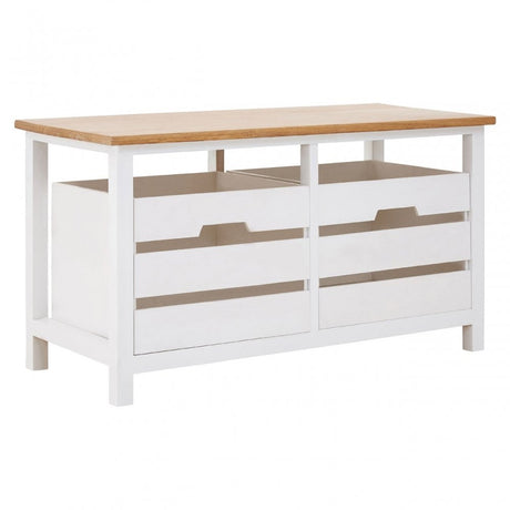 Newport 2 Drawer Bench, Paulownia Wood, Natural
