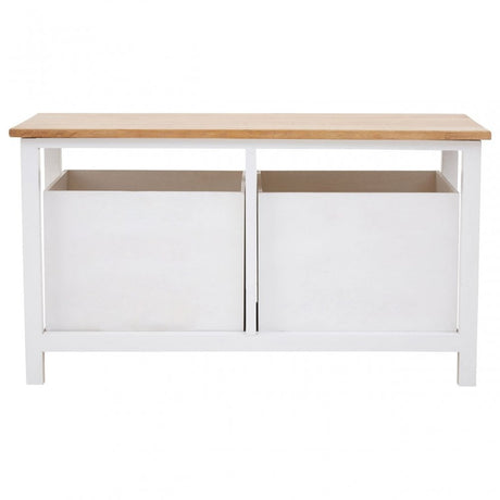 Newport 2 Drawer Bench, Paulownia Wood, Natural