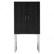 Pacific Black Faux Shark Skin Small Cabinet, Wood, Stainless Steel, Black