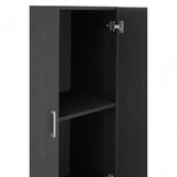 Pacific Black Faux Shark Skin Small Cabinet, Wood, Stainless Steel, Black