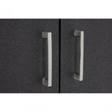 Pacific Black Faux Shark Skin Small Cabinet, Wood, Stainless Steel, Black