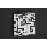 Pacific Black Faux Shark Skin Large Cabinet, Wood, Stainless Steel, Silver