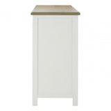 Townhouse 4 Doors / 4 Drawers Sideboard, Oak Wood, Veneer, Birchwood, White