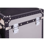 Black / White Genuine Cowhide Storage Trunk Set, Cowhide, Stainless Steel, Black