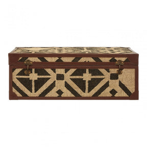 Coffee Table Trunk, Cotton, Galvanised Iron, Jute, Black