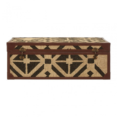 Coffee Table Trunk, Cotton, Galvanised Iron, Jute, Black