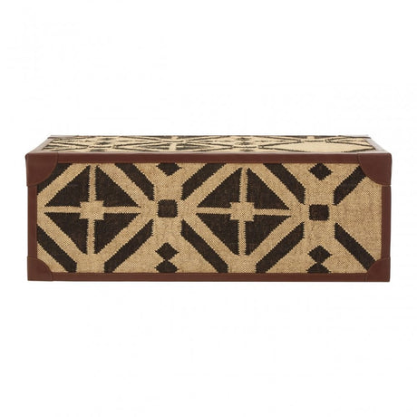 Coffee Table Trunk, Cotton, Galvanised Iron, Jute, Black