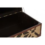 Coffee Table Trunk, Cotton, Galvanised Iron, Jute, Black